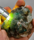6.6cms DRUZY CHRYSOCOLLA QUARTZ CRYSTAL LILY MINE PERU 2000 YEAR DB281
