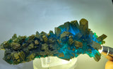 18cms NATURAL CHALCANTHITE Peru Copper Cubic Crystals Druzy Translucent Electric Blue Shiny Mineral FB107