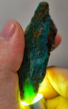 67Grams  BLUE OPAL PERU ROUGH SCENIC CARIBEAN TURQUOISE COLOR OB191