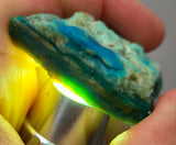 24Grams  BLUE OPAL PERU ROUGH SCENIC CARIBEAN TURQUOISE COLOR OB196