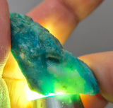 17Grams  BLUE OPAL PERU ROUGH SCENIC CARIBEAN TURQUOISE COLOR OB197