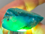 17Grams  BLUE OPAL PERU ROUGH SCENIC CARIBEAN TURQUOISE COLOR OB197