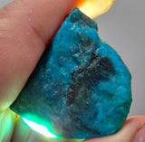 14Grams  BLUE OPAL PERU ROUGH SCENIC CARIBEAN TURQUOISE COLOR OB198