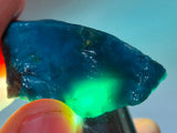 16grs GEM SILICA CHRYSOCOLLA CHALCEDONY LILY MINE PERU QUARTZ ROUGH  SB236