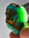 13.5grs GEM SILICA CHRYSOCOLLA CHALCEDONY LILY MINE PERU ROUGH SB244