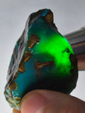25grs GEM SILICA CHRYSOCOLLA CHALCEDONY LILY MINE PERU ROUGH SB247