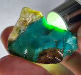 7.5grs GEM SILICA CHRYSOCOLLA CHALCEDONY LILY MINE PERU ROUGH SB250