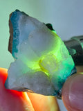 4.1cms DRUZY CHRYSOCOLLA QUARTZ CRYSTAL LILY MINE PERU 2000 YEAR DB330