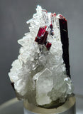 4.4cms RED HUBNERITE QUARTZ CRYSTALS MINERAL SPECIMEN COLLECTOR PERU MB210