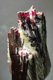 7.1cms RED HUBNERITE QUARTZ CRYSTALS MINERAL SPECIMEN COLLECTOR PERU MB211