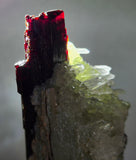 6.4cms RED HUBNERITE QUARTZ CRYSTALS MINERAL SPECIMEN COLLECTOR PERU MB212