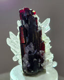 3.3cms RED HUBNERITE QUARTZ CRYSTALS MINERAL SPECIMEN COLLECTOR PERU MB221