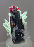3.3cms RED HUBNERITE QUARTZ CRYSTALS MINERAL SPECIMEN COLLECTOR PERU MB221