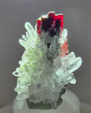 3.3cms RED HUBNERITE QUARTZ CRYSTALS MINERAL SPECIMEN COLLECTOR PERU MB221