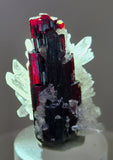 3.3cms RED HUBNERITE QUARTZ CRYSTALS MINERAL SPECIMEN COLLECTOR PERU MB221