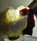 5.9cms RED HUBNERITE QUARTZ CRYSTALS MINERAL SPECIMEN COLLECTOR PERU MB223