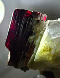 5.9cms RED HUBNERITE QUARTZ CRYSTALS MINERAL SPECIMEN COLLECTOR PERU MB223