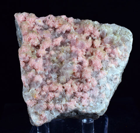 7.4cms RHODOCHROSITE STILBITE QUARTZ CRYSTALS BULGARIA MINERAL SPECIMEN