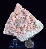 7.4cms RHODOCHROSITE STILBITE QUARTZ CRYSTALS BULGARIA MINERAL SPECIMEN