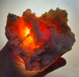 9.5cms PRECIOUS PINK HYALITE LAVENDER OPAL-(AN) BOTRYOIDAL PERU FLUORESCENT PB127