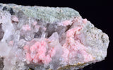 9.5cms RHODOCHROSITE STILBITE QUARTZ CRYSTALS BULGARIA MINERAL SPECIMEN