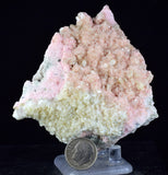 8.8cms RHODOCHROSITE STILBITE QUARTZ CRYSTALS BULGARIA MINERAL SPECIMEN