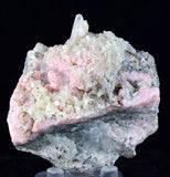 6.3cms RHODOCHROSITE STILBITE QUARTZ CRYSTALS BULGARIA MINERAL SPECIMEN