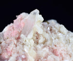 6.3cms RHODOCHROSITE STILBITE QUARTZ CRYSTALS BULGARIA MINERAL SPECIMEN