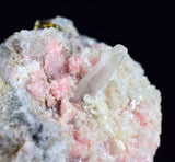 6.3cms RHODOCHROSITE STILBITE QUARTZ CRYSTALS BULGARIA MINERAL SPECIMEN