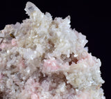 9.8cms RHODOCHROSITE STILBITE QUARTZ CRYSTALS BULGARIA MINERAL SPECIMEN