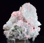 9.8cms RHODOCHROSITE STILBITE QUARTZ CRYSTALS BULGARIA MINERAL SPECIMEN