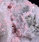 9.8cms RHODOCHROSITE STILBITE QUARTZ CRYSTALS BULGARIA MINERAL SPECIMEN