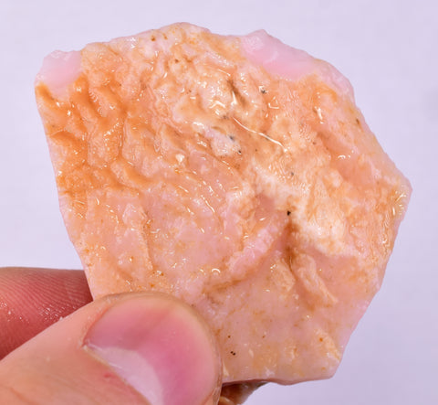21grams GEM PINK OPAL PERU ROUGH ANGEL SKIN TRANSLUCENT CORAL COLOR PB101