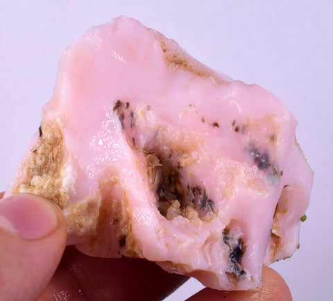 43grams GEM PINK OPAL PERU ROUGH ANGEL SKIN TRANSLUCENT CORAL COLOR PB102