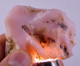 43grams GEM PINK OPAL PERU ROUGH ANGEL SKIN TRANSLUCENT CORAL COLOR PB102