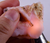 43grams GEM PINK OPAL PERU ROUGH ANGEL SKIN TRANSLUCENT CORAL COLOR PB102