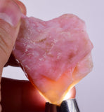 33grams GEM PINK OPAL PERU ROUGH ANGEL SKIN TRANSLUCENT CORAL COLOR PB103