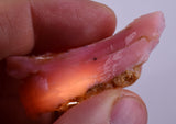 15grams GEM PINK OPAL PERU ROUGH ANGEL SKIN TRANSLUCENT CORAL COLOR PB104