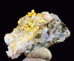 0.8cms UNIQUE NATIVE GOLD INCAS PYRITE CUBES PERU QUARTZ CRYSTALS LB197