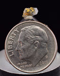 0.5cms NATIVE GOLD OF THE INCAS PERU THUMBNAIL CRYSTAL LB202