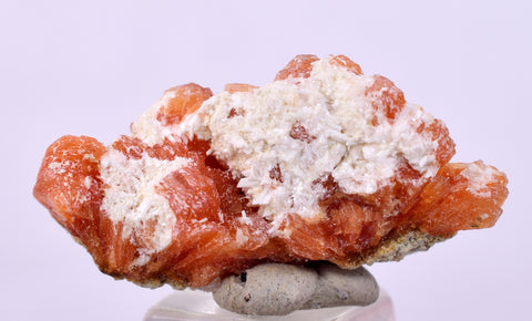 2.6 cms RED ORANGE ZEOLITE STILBITE LAUMONTITE CALCITE CRYSTALS PERU FB90