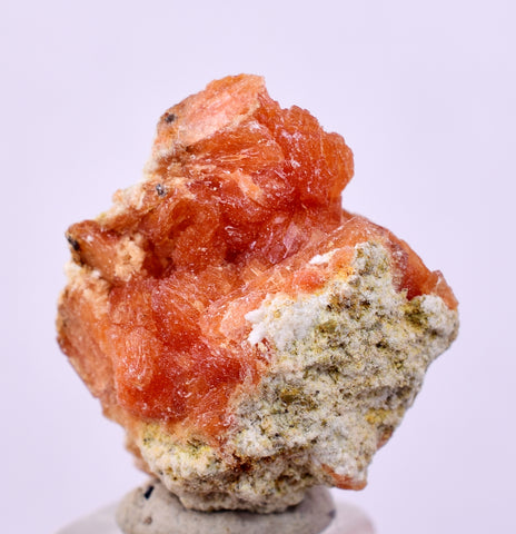 1.6 cms RED ORANGE ZEOLITE STILBITE LAUMONTITE CALCITE CRYSTALS PERU FB91