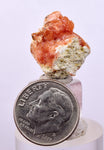 1.6 cms RED ORANGE ZEOLITE STILBITE LAUMONTITE CALCITE CRYSTALS PERU FB91