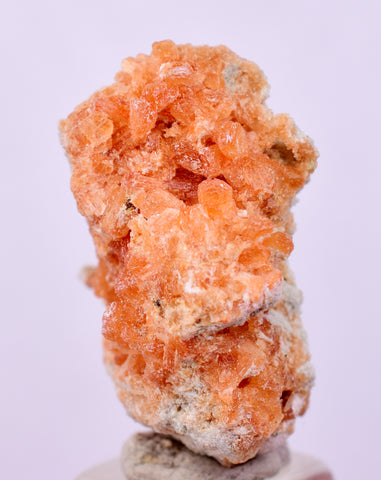 2.4 cms RED ORANGE ZEOLITE STILBITE LAUMONTITE CALCITE CRYSTALS PERU FB94