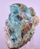 9.8cms DRUZY CHRYSOCOLLA QUARTZ CRYSTAL LILY MINE PERU 2000 YEAR DB312