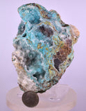 9.8cms DRUZY CHRYSOCOLLA QUARTZ CRYSTAL LILY MINE PERU 2000 YEAR DB312