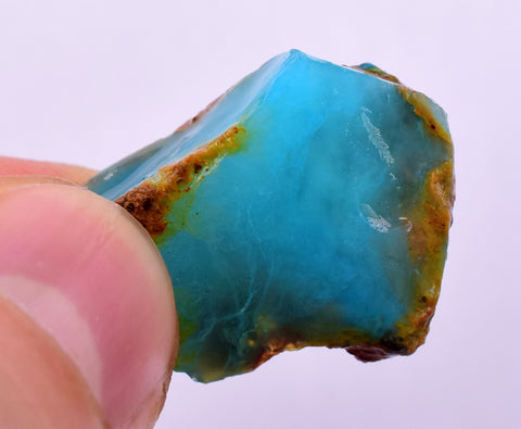 17cts GEM BLUE OPAL HIGH QUALITY PERU ROUGH SCENIC MINERAL SPECIMEN OB159