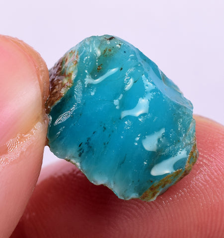 15cts GEM BLUE OPAL HIGH QUALITY PERU ROUGH SCENIC MINERAL SPECIMEN OB160