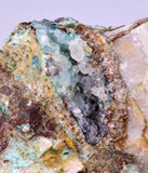 9.6cms DRUZY CHRYSOCOLLA QUARTZ CRYSTAL LILY MINE PERU 2000 YEAR DB314