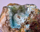 9.6cms DRUZY CHRYSOCOLLA QUARTZ CRYSTAL LILY MINE PERU 2000 YEAR DB314